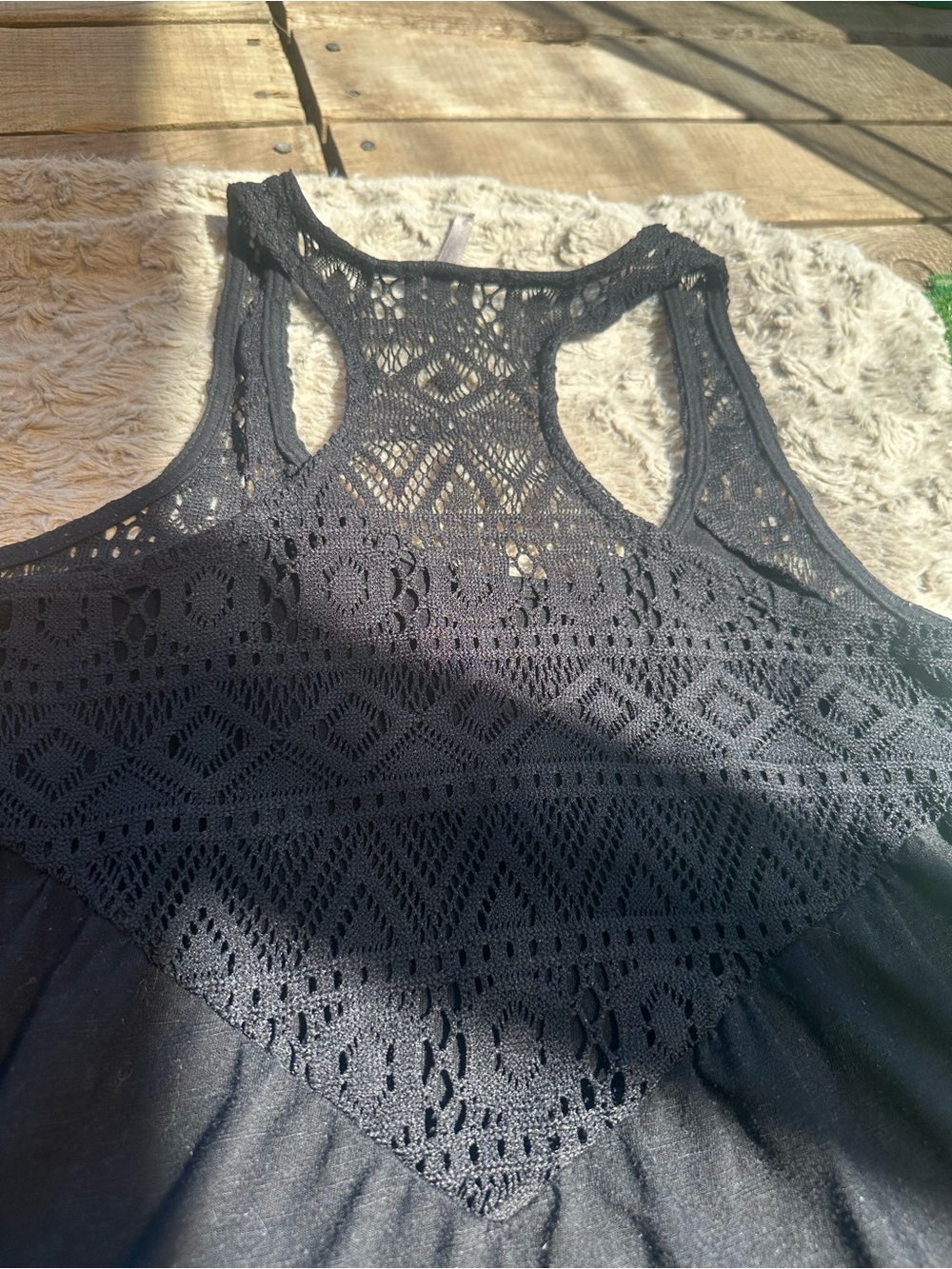 Vanity Black Crochet Racerback Tank Top - Picture 6 of 6